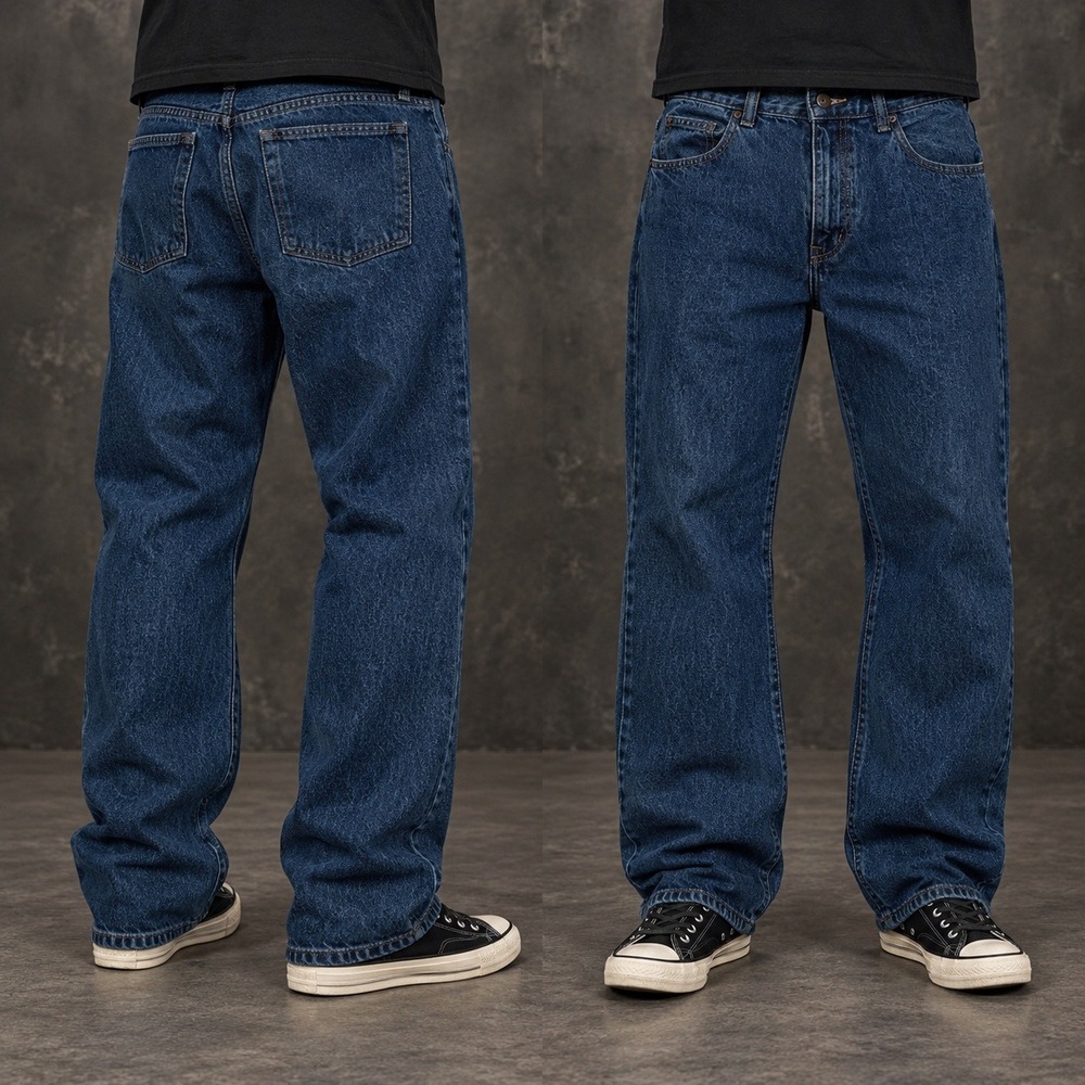 26x30 Blue Straight Leg Heavyweight Jeans Y2K Grunge Vintage 2000s